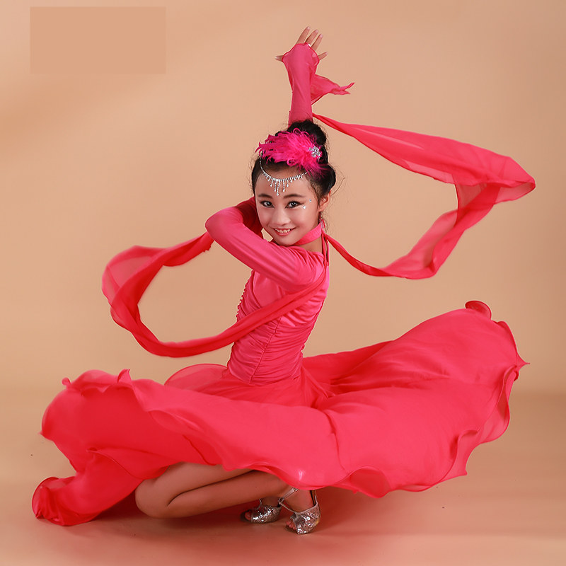 2021 빨간 볼룸 댄스 드레스 아이 볼룸 드레스 중국 여자 볼룸 댄스 경쟁 드레스 왈츠 스페인어 플라멩코